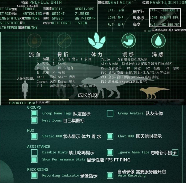 恐龙岛游戏界面中文翻译